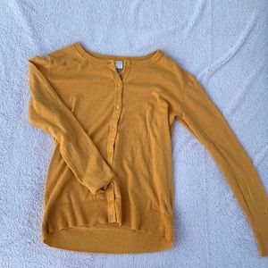 Mustard Yellow Button Up Cardigan | Size M